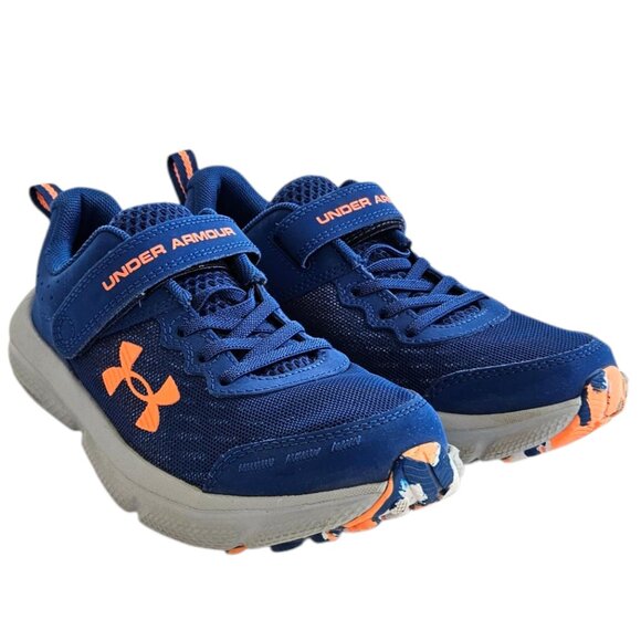 Under Armour Boys Shoes, Blue & Orange, Youth Size 2.5, Excellent Used Condition - Picture 3 of 16